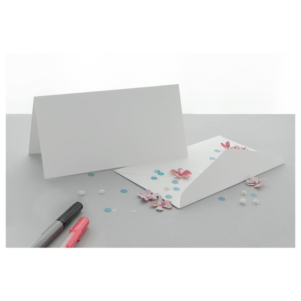 Paper Accents Card and Envelopes 3.125 inch x 6.25 inch Slimline Smooth 100lb Solar White 10pc