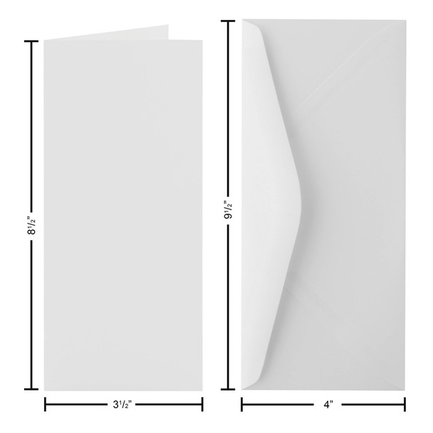 Paper Accents Card and Envelopes 3.5 inch x 8.5 inch Slimline Smooth 100lb Solar White 10pc