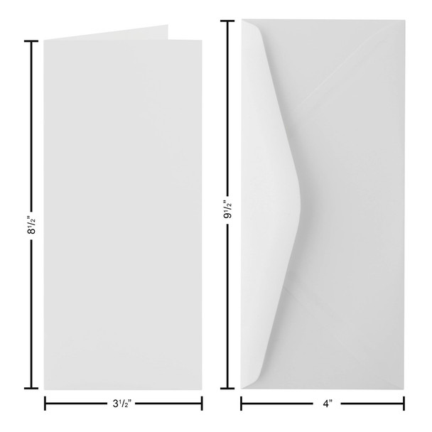 Paper Accents Card Envelopes 3.5 inch x 8.5 inch Slimline Smooth 100lb Solar White 10pc