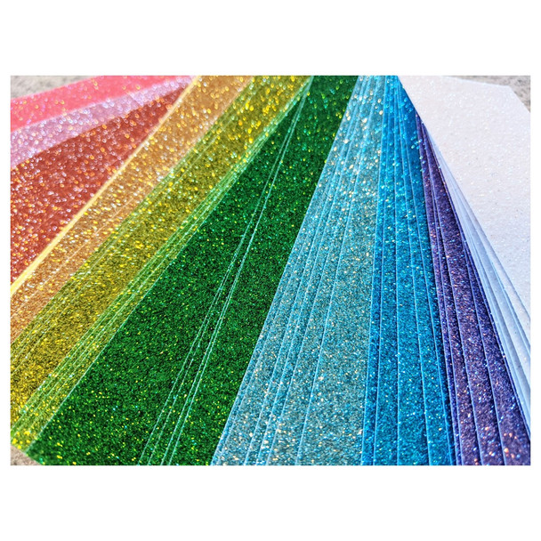 Paper Accents Glitter Cardstock 8.5 inch x 11 inch 85lb Iridescent Sky 5pc
