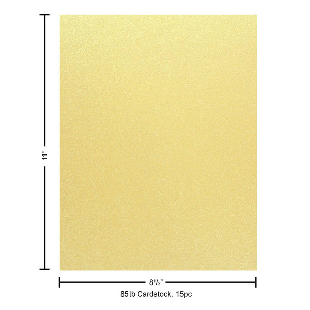 Paper Accents Glitter Cardstock 8.5 inch x 11 inch 85lb Iridescent Lemon Cello 15pc