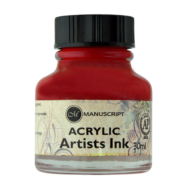Manuscript Dip Pen Acrylic Artists Ink 30ml Crimson
