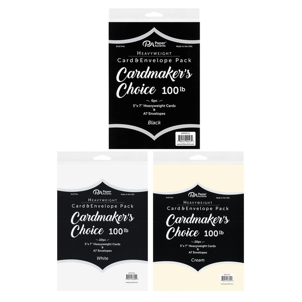 Paper Accents Card and Envelopes Cardmakers Choice 5 inch x 7 inch 100lb Cream 20pc