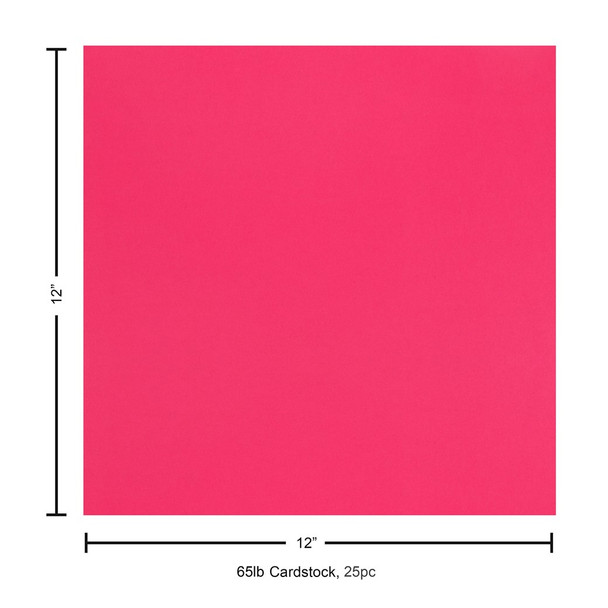 Paper Accents Cardstock 12 inch x 12 inch Stash Builder 65lb Vivid Pink 25pc