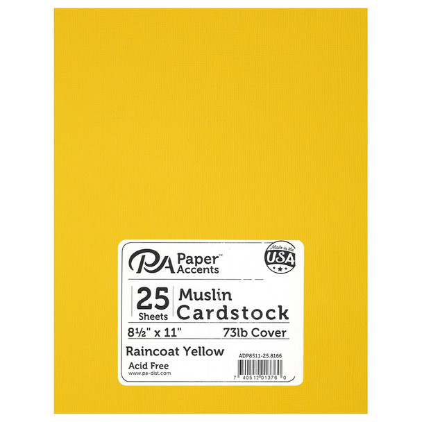 Paper Accents Cardstock 8.5 inch x 11 inch Muslin 73lb Raincoat Yellow 25pc