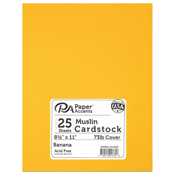 Paper Accents Cardstock 8.5 inch x 11 inch Muslin 73lb Banana 25pc