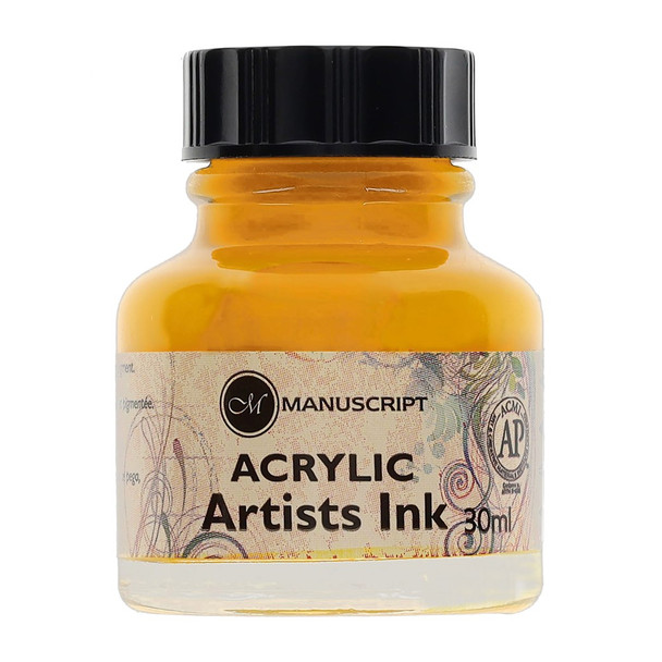 Manuscript Dip Pen Acrylic Artists Ink 30ml Brilliant Yellow