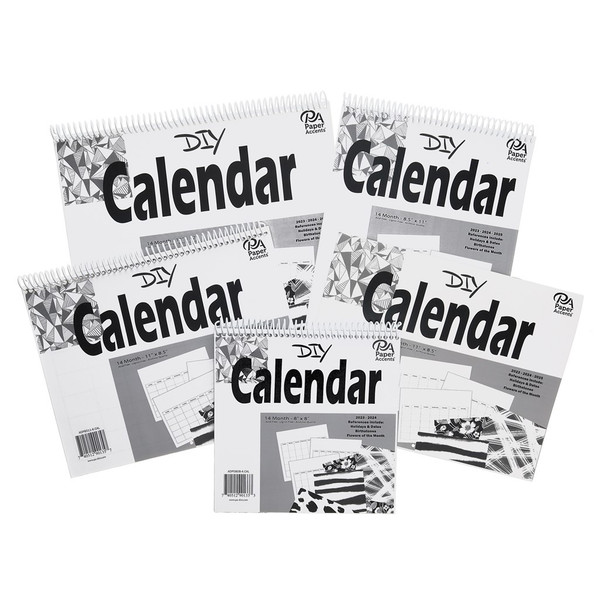 Paper Accents Calendar DIY 8.5 inch x 11 inch 14 Month Landscape Blank White