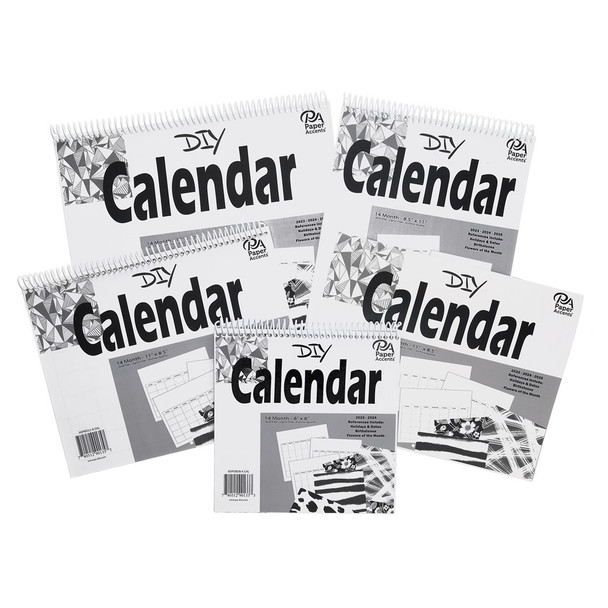 Paper Accents Calendar DIY 8 inch x 8 inch 14 Month Blank White
