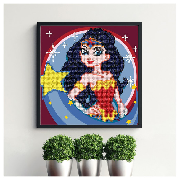 Camelot Dots Diamond Painting Kit Beginner DC Young Wonder Woman