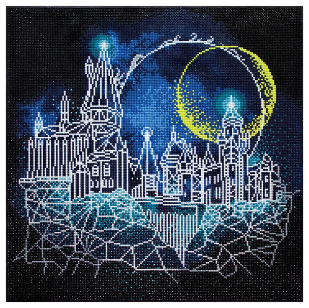 Camelot Dots Diamond Painting Kit Advanced Harry Potter Moon Over Hogwarts