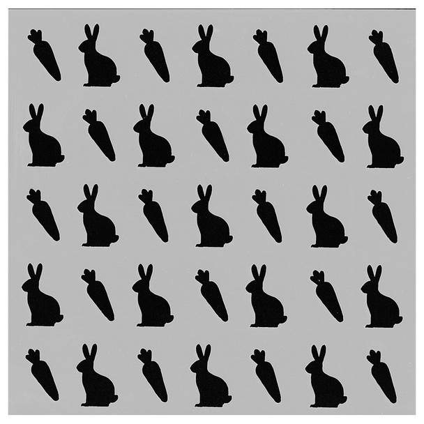 PA Essentials Stencil 6 inch x 6 inch Rabbit and Carrot Pattern