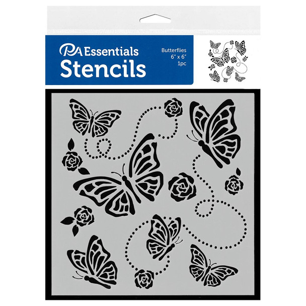 PA Essentials Stencil 6 inch x 6 inch Butterflies