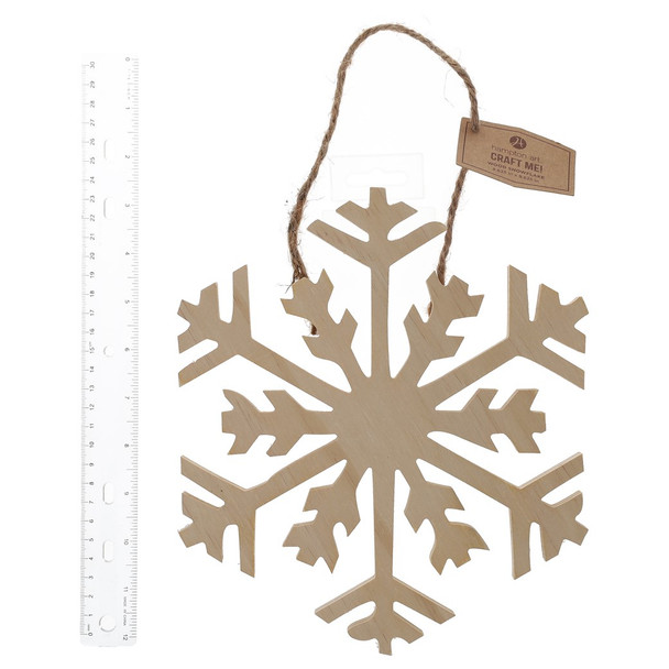 Hampton Art Wood Snowflake Craft Me 10 inch Natural