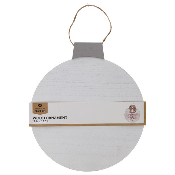 Hampton Art Wood Ornament Craft Me 12 inch WhiteGray