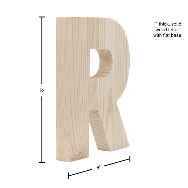 Hampton Art Wood Letter Craft Me 8 inch x 6 inch x 1 inch R