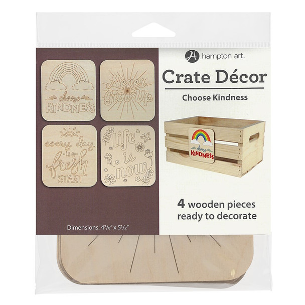 Hampton Art Crate Decor Choose Kindness 5 1/2 inch x 5 1/2 inch 4pc