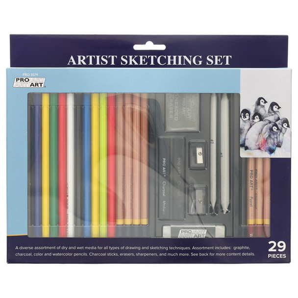 Pro Art Pencils Artist Sketching Set 29pc