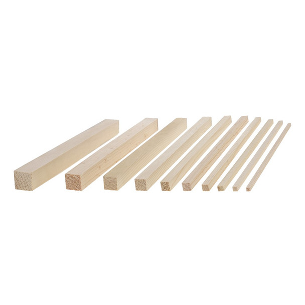 Good Wood Dowels 12 inch x 3/8 inch Square Package 6pc Orange