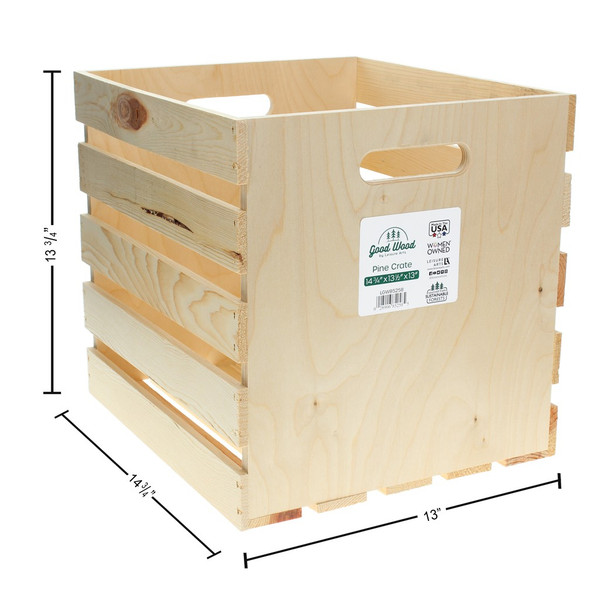 Good Wood By Leisure Arts Crates Pine 14.75 inch x 13.5 inch x 13 inch