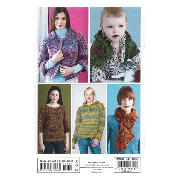 Leisure Arts Lion Brand Yarn Knit Crochet Book Collection 5pc