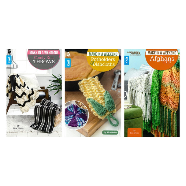 Leisure Arts Make In Weekend Knit Book Collection 3pc