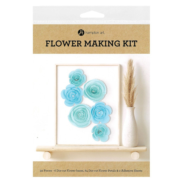 Hampton Art Craft Kit Flower Making Aqua 92pc