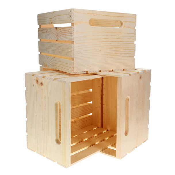 Good Wood By Leisure Arts Crates Nested 3pc 16 inch 14.5 inch 12.75 inch