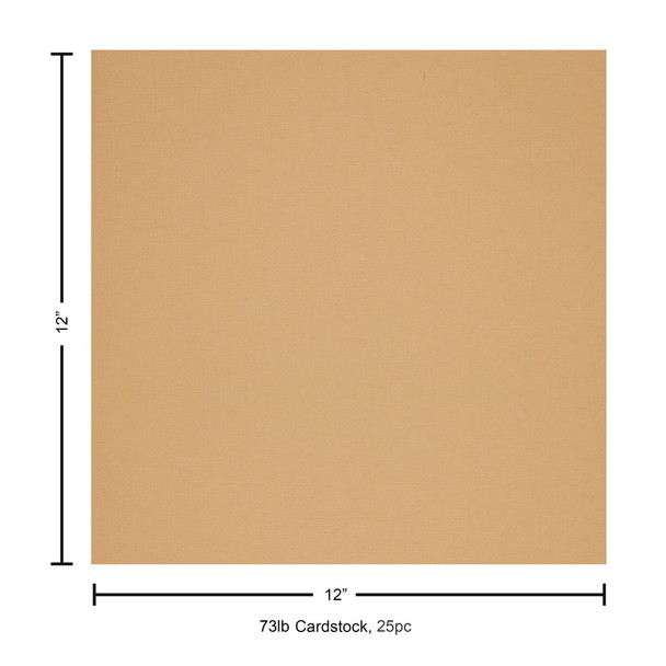 Paper Accents Cardstock 12 inch x 12 inch Muslin 73lb Toffee 25pc