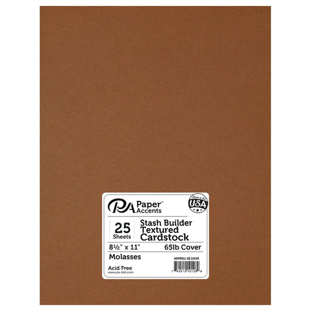Paper Accents Cardstock 8.5 inch x 11 inch Stash Builder 65lb Textured Molasses 25pc