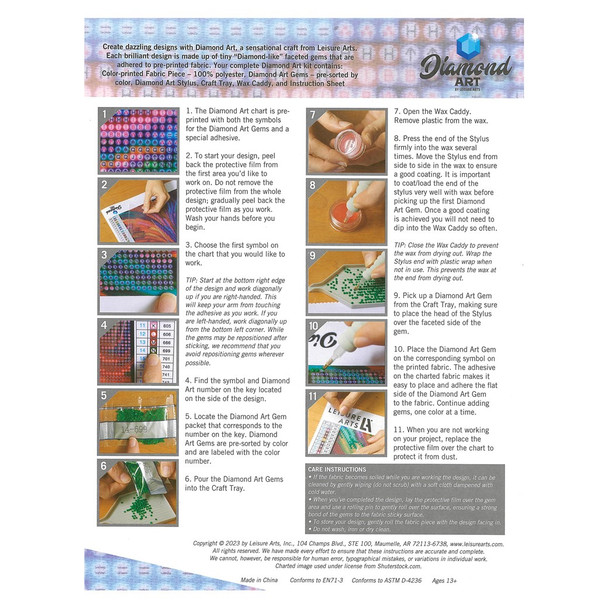 Diamond Art Kit Intermediate 12 inch x 12 inch Poppies