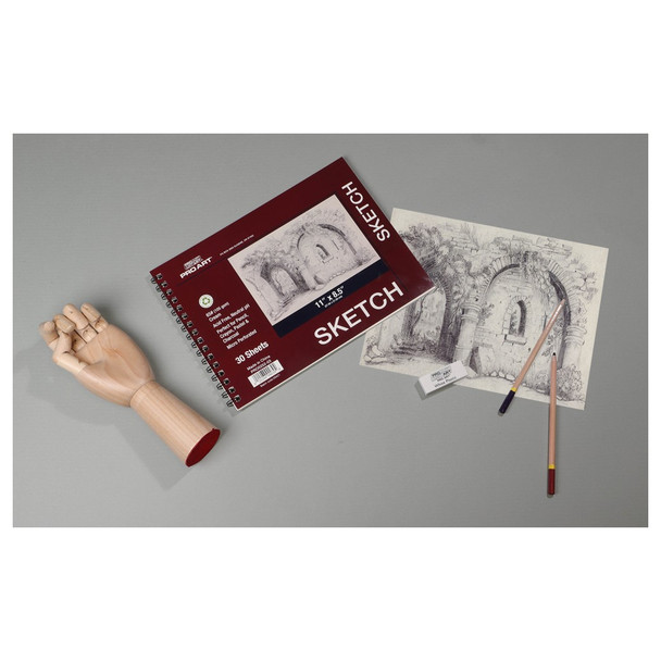 Pro Art Sketch Paper Pad 11 inch x 8.5 inch 65lb Side Wire Bound 30pc
