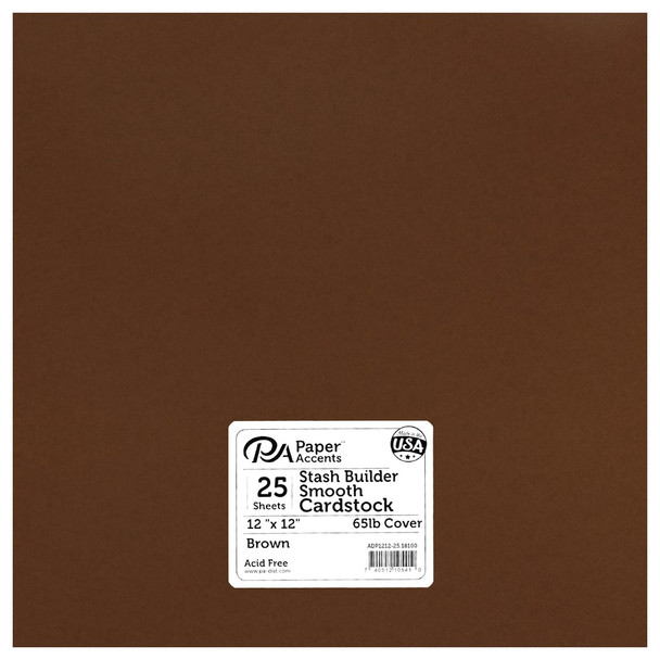 Paper Accents Cardstock 12 inch x 12 inch Stash Builder 65lb Brown 25pc