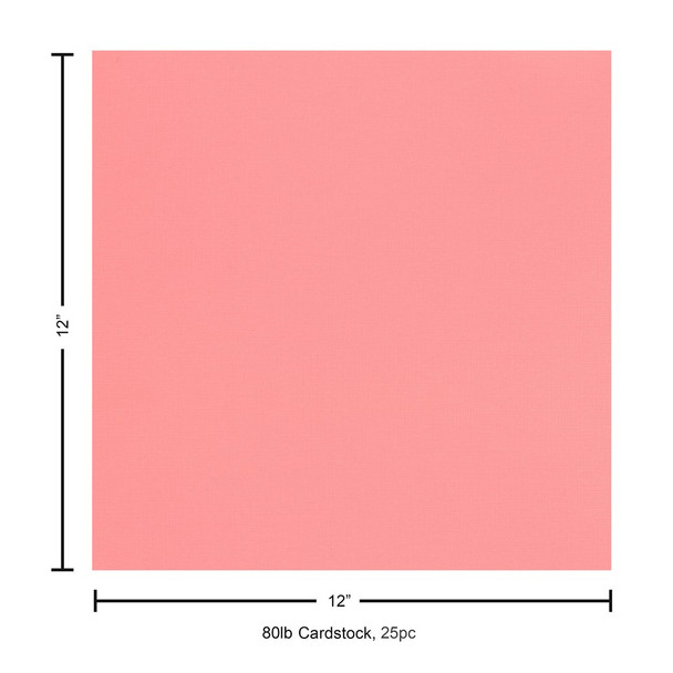 Paper Accents Cardstock 12 inch x 12 inch Canvas 80lb Coral Rose 25pc