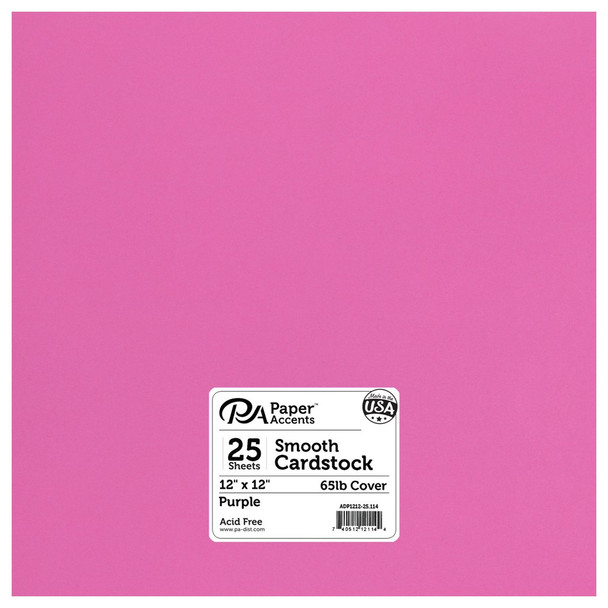 Paper Accents Cardstock 12 inch x 12 inch Smooth 65lb Purple 25pc