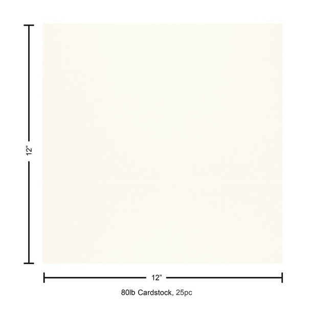 Paper Accents Cardstock 12 inch x 12 inch Linen 80lb Bright White 25pc