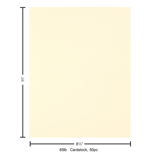 Paper Accents Cardstock 8.5 inch x 11 inch Smooth 65lb Cream 50pc