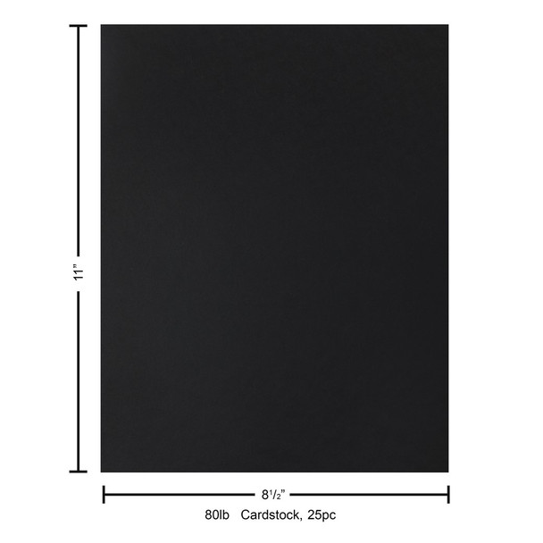 Paper Accents Cardstock 8.5 inch x 11 inch Smooth 80lb Black 25pc