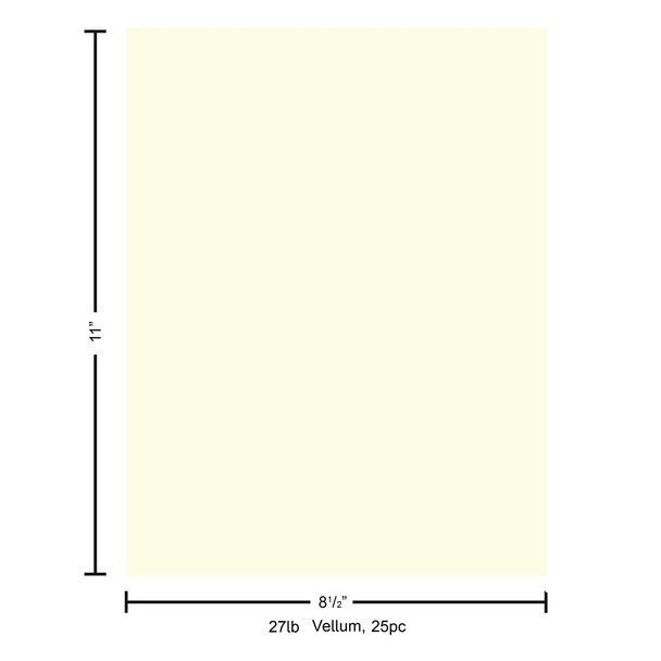 Paper Accents Vellum 8.5 inch x 11 inch 27lb Ivory 25pc