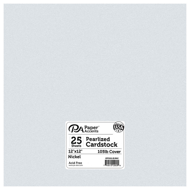 Paper Accents Cardstock 12 inch x 12 inch Pearlized 105lb Nickel 25pc