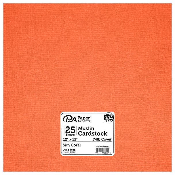 Paper Accents Cardstock 12 inch x 12 inch Muslin 74lb Sun Coral 25pc