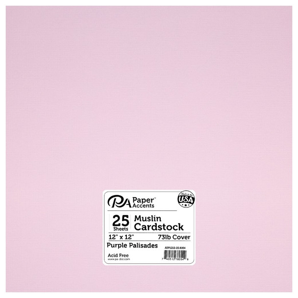 Paper Accents Cardstock 12 inch x 12 inch Muslin 74lb Purple Palisades 25pc