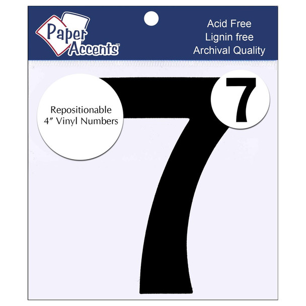 PA Vinyl Numbers Removable 4 inch 7 Black 2pc