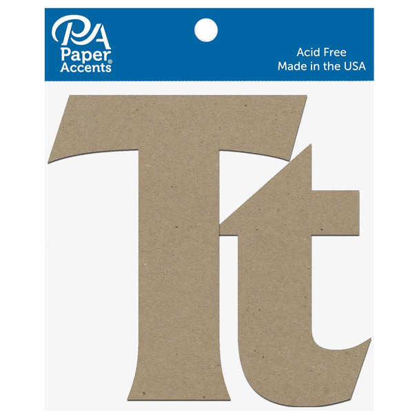 Paper Accents Chip Shape Letters 4 inch Tt Natural 2pc