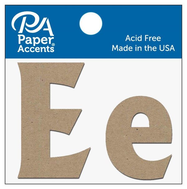 Paper Accents Chip Shape Letters 2 inch Ee Natural 2pc