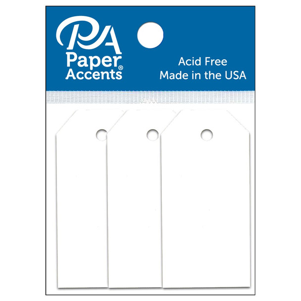 Paper Accents Craft Tags 0.875 inch x 1.75 inch 25pc White