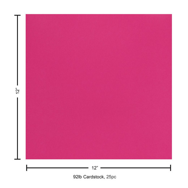 Paper Accents Cardstock 12 inch x 12 inch Smooth 92lb Raspberry 25pc