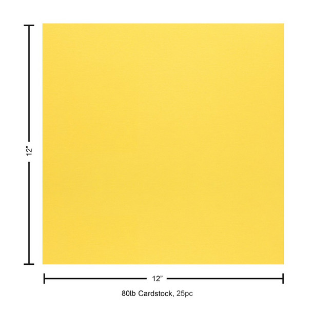 Paper Accents Cardstock 12 inch x 12 inch Canvas 80lb Yellow Corn 25pc