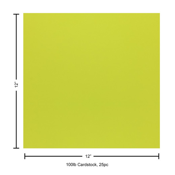 Paper Accents Cardstock 12 inch x 12 inch Heavyweight Smooth 100lb Lemon Lime 25pc