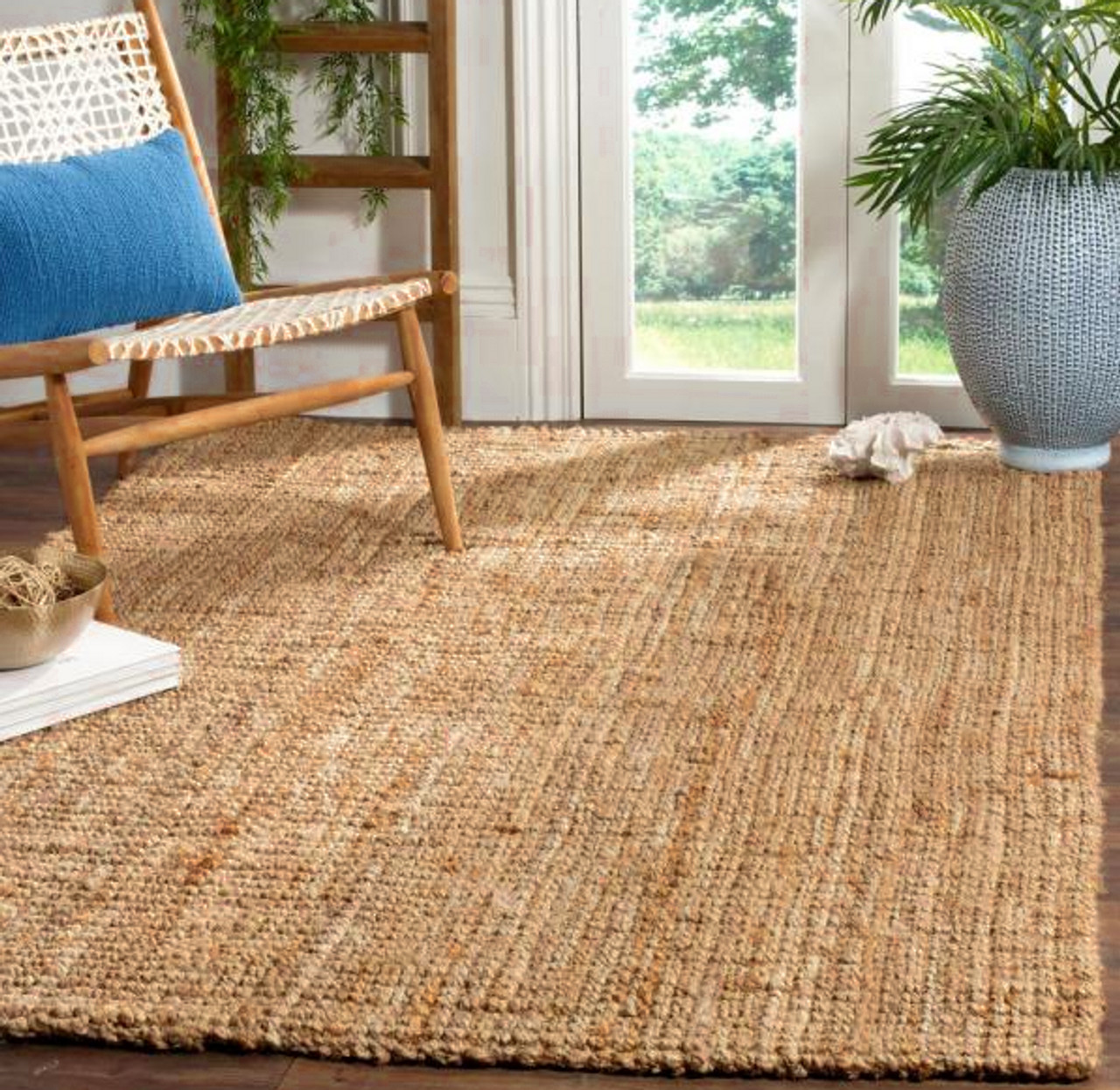 Square Handwoven Indian Jute Rug